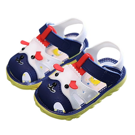 

nsendm Female Sandal Baby Girl Jellies Sandals Cartoon Dog Sandals Closed Toe Slip Rubber Sole Toddler Girls Jelly Sandals Size 1 Blue 5.5
