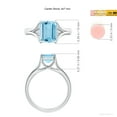 thumbnail image 5 of ANGARA Natural Solitaire 2 ct Aquamarine Split Shank Engagement Ring in 14K White Gold for Women (Size-9x7mm) | March Birthstone, Anniversary, Jewelry Gift for Women | Natural Aquamarine Ring, 5 of 9