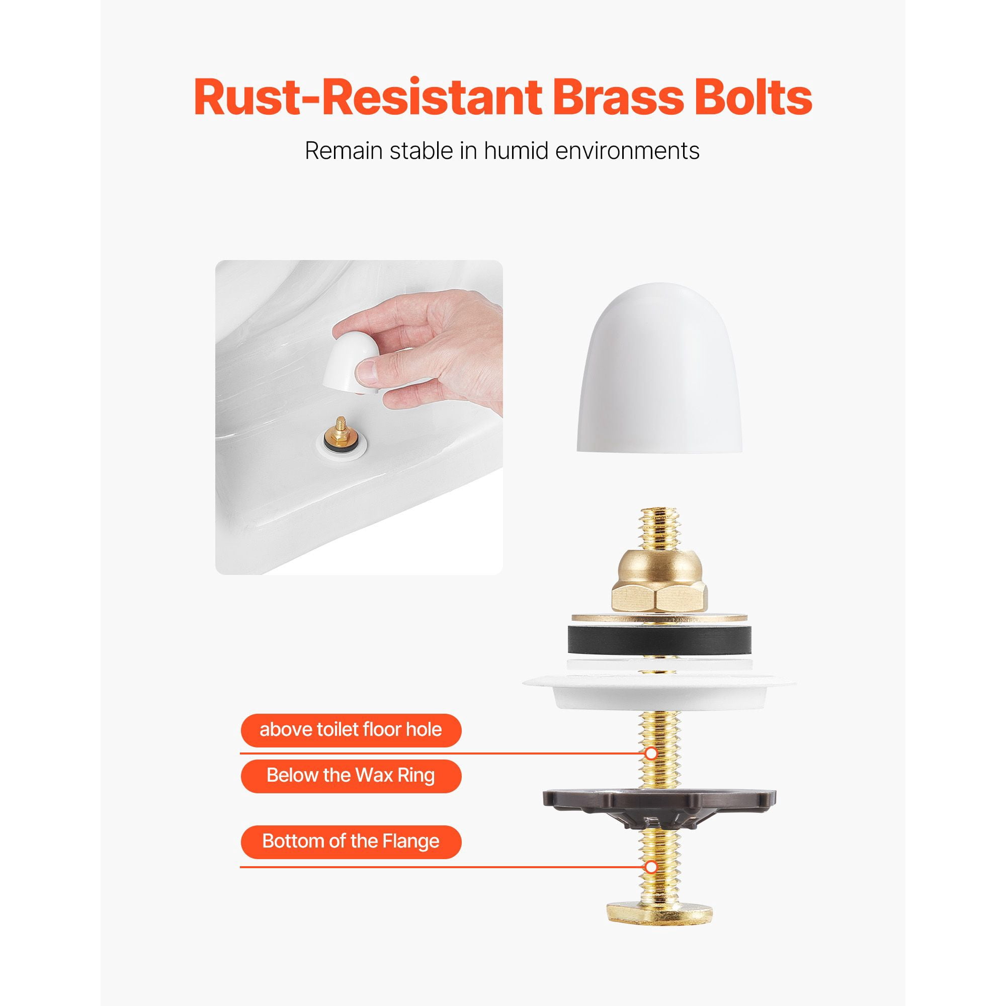 Toilet Wax Ring Kit with Rust-Resistant Fittings, Leak-Proof Odor Seal, Universal Toilet Bowl Gasket for Bathroom Installation Repair