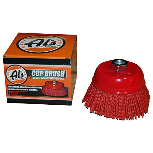 Al's Liner TOOR4 4 inch Abrasive Nylon Bristle Cup Brush, 180 Grit