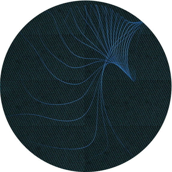 Ahgly Company Indoor Round Patterned Night Black Area Rugs, 3' Round