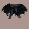thumbnail image 5 of Honeeladyy Mardi Gras Feather Cape Collar for Women, Black Shoulder Shawl Cloak with Ribbon Tie, Christmas Party Costume Wedding Accessory, Black, 5 of 5