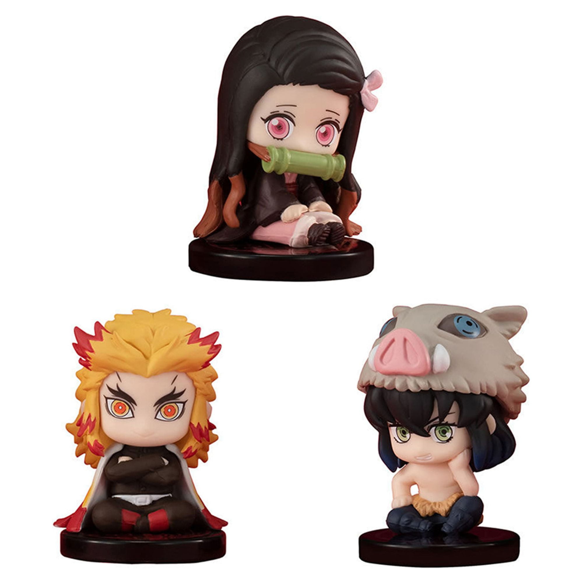 12CM Anime Figure Demon Slayer Kamado Nezuko Kamado Tanjirou Agatsuma Zenitsu  Onigiri Sitting Model Cute Toy PVC Children's Gift Awith box