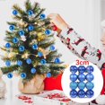 thumbnail image 1 of Feimajia - Juego de 24 adornos navideños irrompibles para bolas de árbol de Navidad (3 cm/1,18 pulgadas), color azul, 1 of 5
