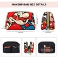 thumbnail image 4 of Saiise Mario Print Makeup Bag PU Leather Travel Makeup Bag Organizer Makeup Pouch, Portable Cosmetic Bags for Women,Cute Make Up Bag for Travel Size Toiletries Accessories Brushes, 4 of 7