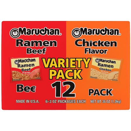 Maruchan Ramen Variety Pack Beef & Chicken Flavors 12 Packs