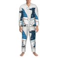 thumbnail image 3 of Naloa Snow Gnome for Winter Men’s Pajamas Set - Long Sleeve Button Down Sleep Shirt and Pajama Bottoms Sleepwear Set-XX-Large, 3 of 7