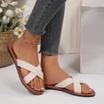 thumbnail image 5 of CHUMUD Slippers for Women Outdoor Crisscross Strap Flat Slide Sandals, Casual Open Toe Slip-On Slippers, Lightweight Summer Beach Sandals, 5 of 9