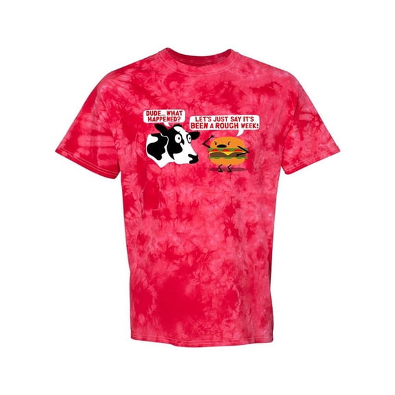 Cow And Hamburger Tie-Dye Crystal Men -, Male Small