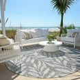 thumbnail image 6 of Addison Rugs Chantille Indoor/Outdoor Transitional Floral Gray Washable Round Rug, 8' x 8', 6 of 6