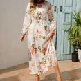 thumbnail image 4 of Hvot&aat Women's Fall Long Sleeve Dress Boho Floral Flowy Dresses Casual Tea Party Wedding Vacation Dress, 4 of 7