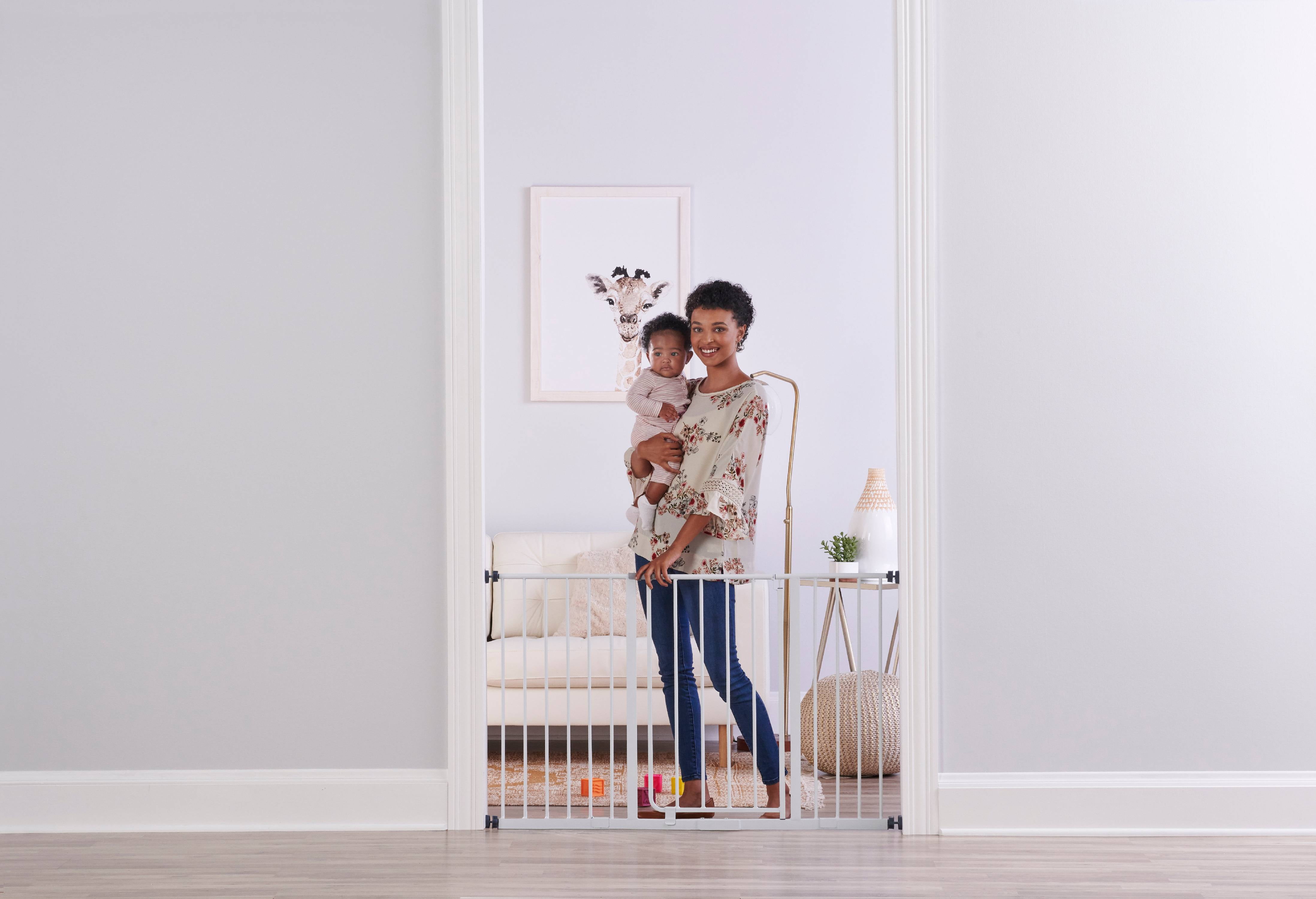 Regalo Easy Open 47 Inch Super Wide Walk Thru Baby Gate Bonus Kit