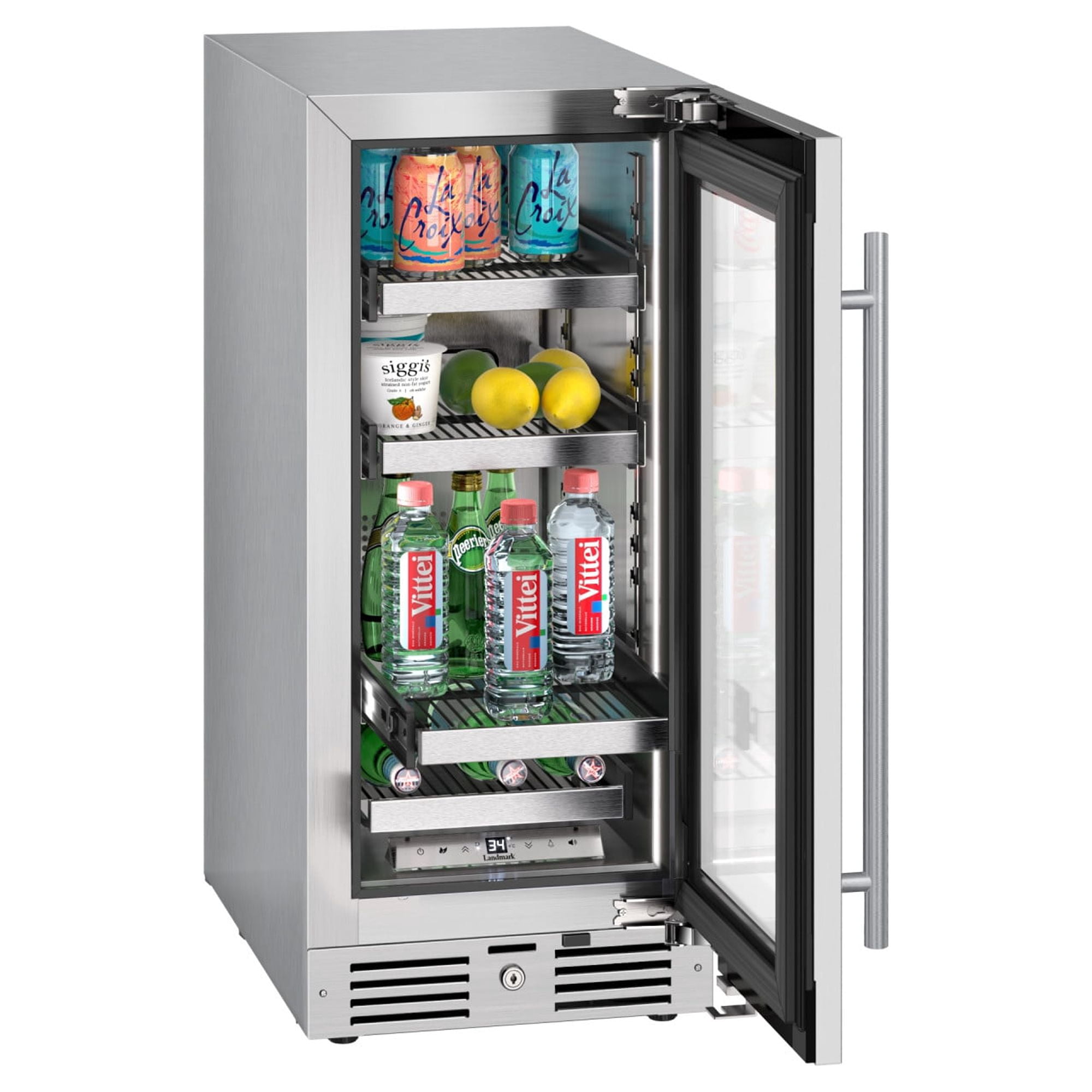 Landmark L3015ui1b-Rh 15" Wide 63 Can Capacity Beverage Cooler - Stainless Steel