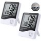 thumbnail image 2 of Higrómetro de temperatura digital LCD interno de 2 piezas con pantalla LCD Temperaturmesser Feuchtigkeitmessger?t und Systemzeit 12 Stunden/ 24 Stunden mit Alarm, 2 of 8