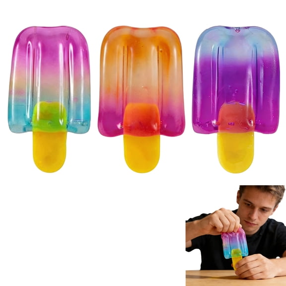 Dwellin Ice Cream Squeezing Toy Summer Cute Soft Stress Relief Portable Sensory Fidget Toys for Kids Adults Office School Home Decor