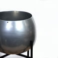 thumbnail image 3 of Handmade 100% Iron Round Modern Silver Coated Color 10.5 x 5.2 x5.2 Inches Planters Pot 1004, 3 of 5