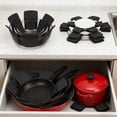 thumbnail image 6 of TSV Pot and Pan Protectors, Set of 12 and 3 Different Sizes, Pot Separator for Stacking, Cookware Dividers Pads, Stacking Pan Protectors, Pot Separators Pads to Avoid Scratching, Black, 6 of 7