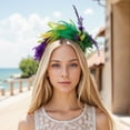 thumbnail image 2 of Unique Bargains 1 Pc Headband Three Colors Feathers Hair Accessories for Women Green Yellow, 2 of 5