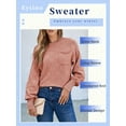 thumbnail image 3 of Eytino Sweaters for Women Fall Fashion 2025 Oversized Sweater Casual Crewneck Long Sleeve Lightweight Checkered Knit Pullover Sweater Tops Pink Size M, 3 of 8