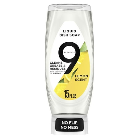 9 Elements EZ Squeeze Dish Soap, Lemon Scent, 15.0 fl oz Bottle