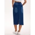 thumbnail image 4 of DARING DIVA Women's Long Denim Split Back Pockets Maxi Jean Skirts X-Large Deep Blue, 4 of 7
