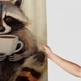 thumbnail image 3 of YANMS Durable and Washable Macro Watercolor Funny Raccoon Coffee Character Mammal Grey Colored Shower Curtain Multiple Sizes White, 3 of 6