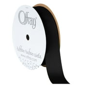 Offray Ribbon, Black 7/8 inch Grosgrain Polyester Ribbon, 18 feet