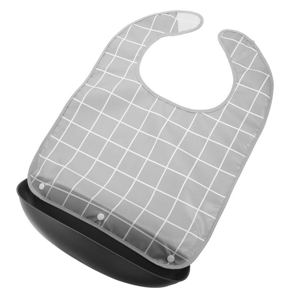 IBASETOY 1Pack Bib for Adults for Eating Grey Protective for Bedridden