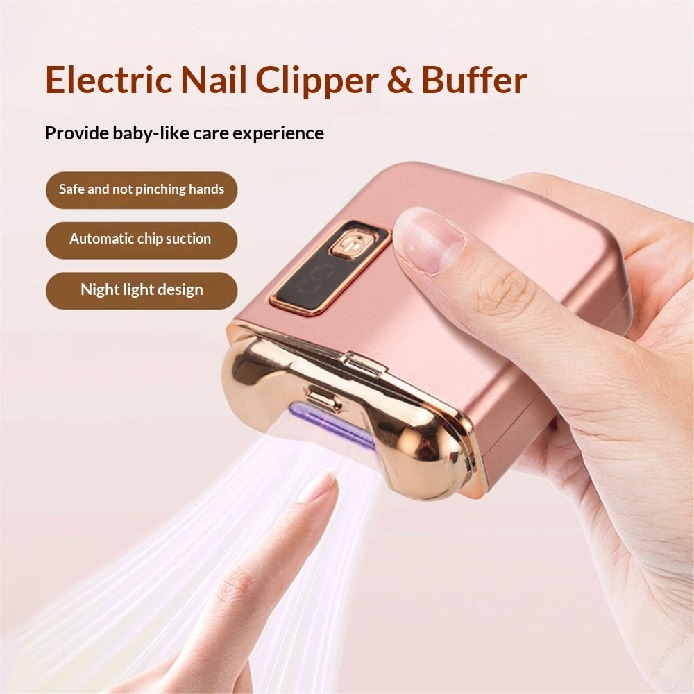 Electric Nail Clipper with LED Light, USB Rechargeable Nail Trimmer, 3-Speed Fingernail Manicure for Baby, Kids, Seniors, and Adults - Perfect for Elderly Nail Care