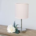 thumbnail image 3 of Mod Lighting and Decor Chrome-Finish Mini Table Lamp with Drum Shade - 11" - Silver and Blush Pink, 3 of 9