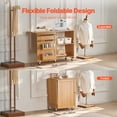 thumbnail image 3 of VEVOR Folding Sewing Table, Multipurpose Sewing Machine Table with Compact Design, Wheels, Shelves, Storage Trays, Wooden Pegs, and Magnetic Doors, Sewing Desk Cabinet for Sewing Machine, Wood Color, 3 of 9