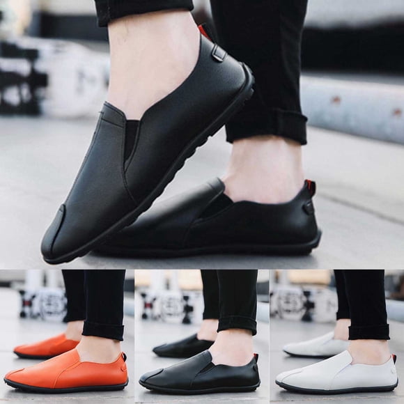 Sentmoon Sandles Flats for Women Men's Fashion Casual Spring and Summer Solid Color Soft Soled Loafers Leather Shoes