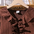 thumbnail image 5 of WOYY Big Girls Outfits Casual Solid Ruffle Long Sleeve Blouse Pants Set, Sizes 7-8, 5 of 8