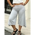thumbnail image 5 of LMLYSoH Women's Fold Over Capri Pants Summer Casual Plus Size Crop Leggings Stylish Cropped Trousers with Dot Print Waistband, 5 of 8
