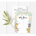 thumbnail image 2 of Inkdotpot 30 Fill In StyleBaby Shower Invitation Cards Safari Jungle Animals Blank Invites, 2 of 7