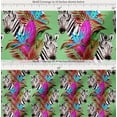 thumbnail image 2 of Soimoi Green Cotton Poplin Fabric Tropical Leaves & Wild Animal Printed Fabric 1 Yard 42 Inch Wide, 2 of 7