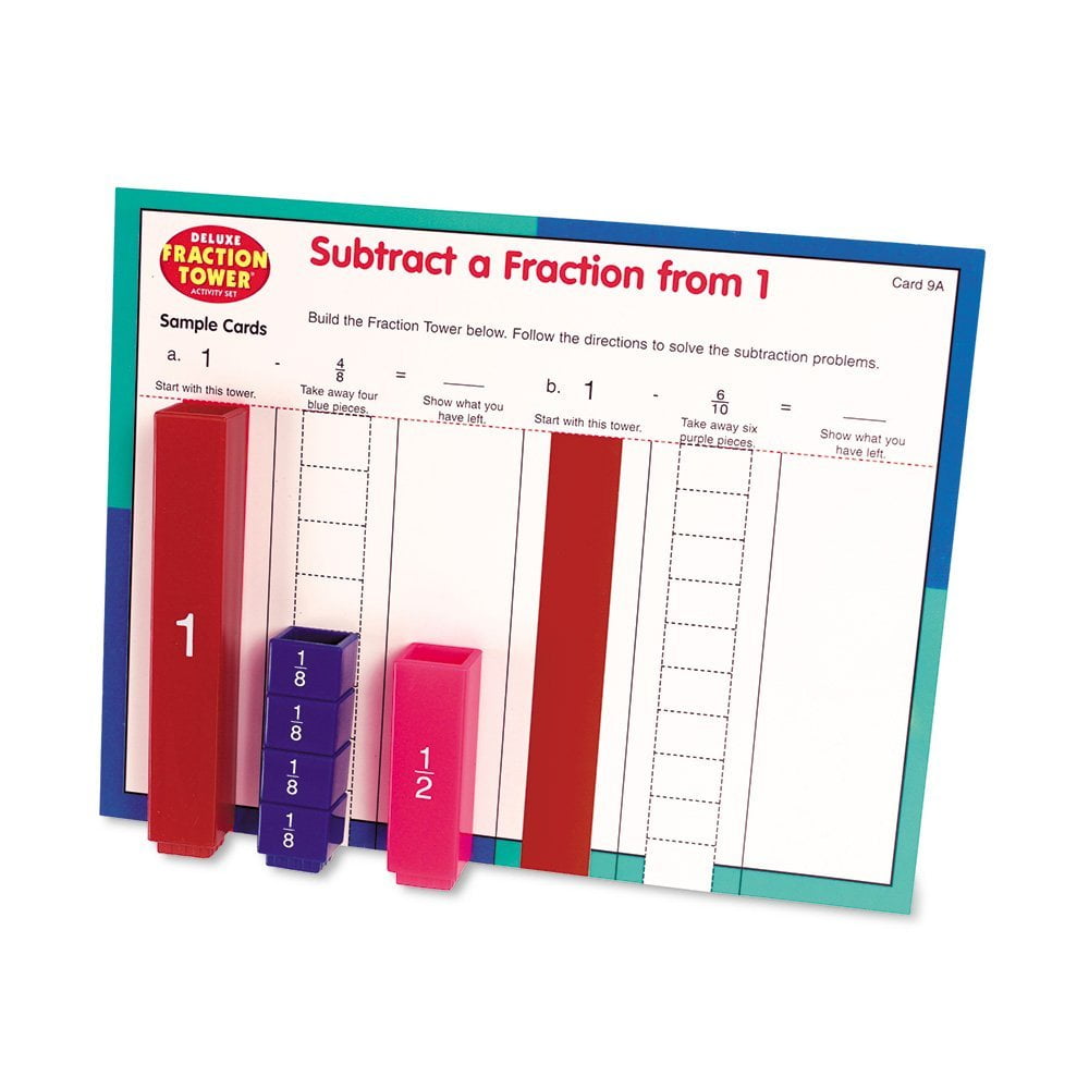 Learning Resources Rainbow Fraction Fraction Tower Activity Set, Math Manipulatives, Ages 6+
