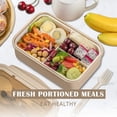 thumbnail image 5 of Cajas Bento para Adultos - Fiambrera Bento de 1400 ML para Niños con Cuchara y Tenedor - Duradera, a Prueba de Fugas para Comidas para Llevar, Sin BPA y Materiales Aptos para Alimentos, 5 of 5