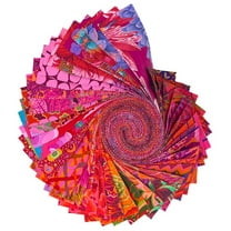 Jelly Roll - Kaffe Fassett Collective Ruby FreeSpirit Classics & Stash Classics Plus 40pc Design Roll 2.5" Strips Roll-Up Bundle Quilter's Cotton Fabric Precuts (FB4DRGP.RUBY) M421.23