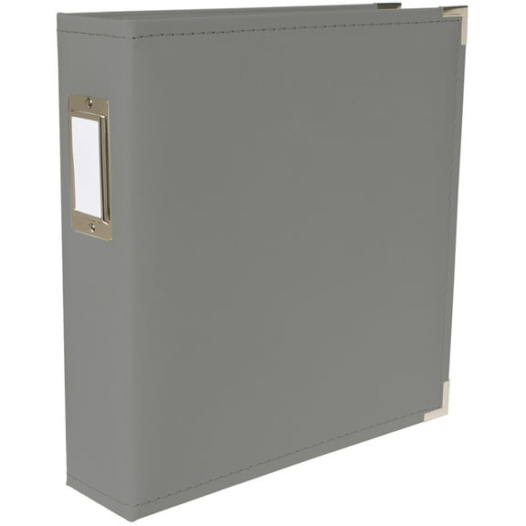 We R Classic Leather D-Ring Album 8.5"X11"-Charcoal