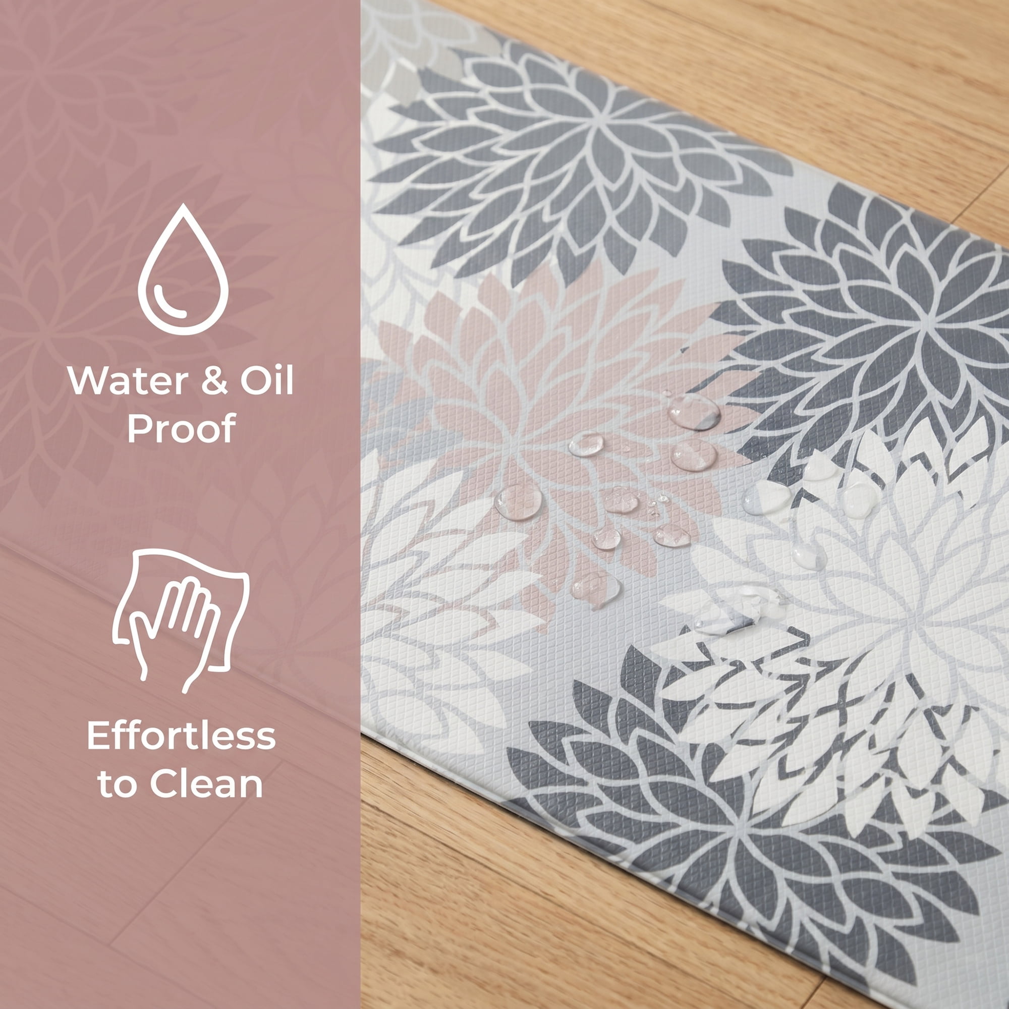 Unique Bargains Ergonomic Kitchen Mats Grey 47" x 17"