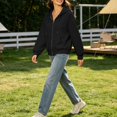 thumbnail image 6 of Women's Full Zip Hoodie Thicked, Oversized Long Sleeve Hooded Sweatshirt with Pockets, Womens Zip Up Hoodies with Hoods, #01_Black, S, 6 of 6