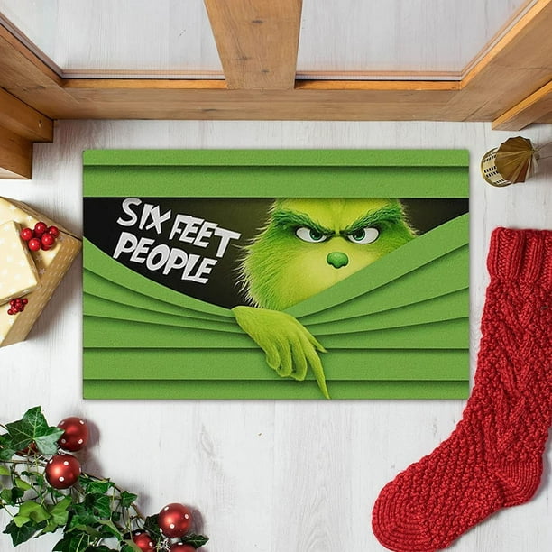 Grinch Decor Grinch Christmas Decorations Bathroom Grinch Christmas Decorations Xmas Welcome Christmas Mat Non-Slip And Washable Doormat Decoration Door Mat Entrance Rugs