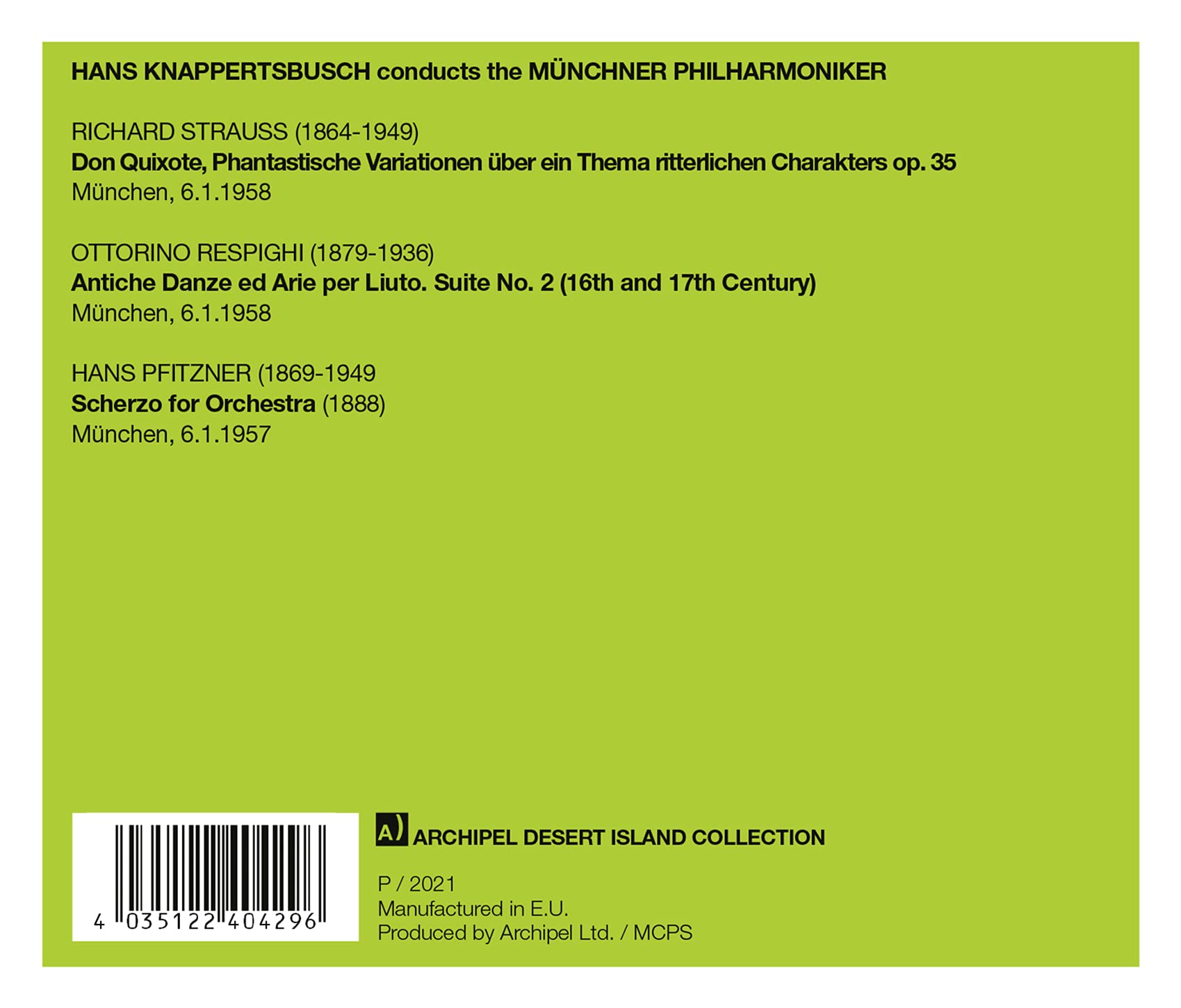 Strauss,R. / Knappertsbusch - Don Quixote Respighi Antiche - Music & Performance - CD