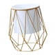 thumbnail image 4 of Soporte de metal para macetas y jarrones, decorativo para fiestas y oficinas. blanco geométrico, 4 of 9