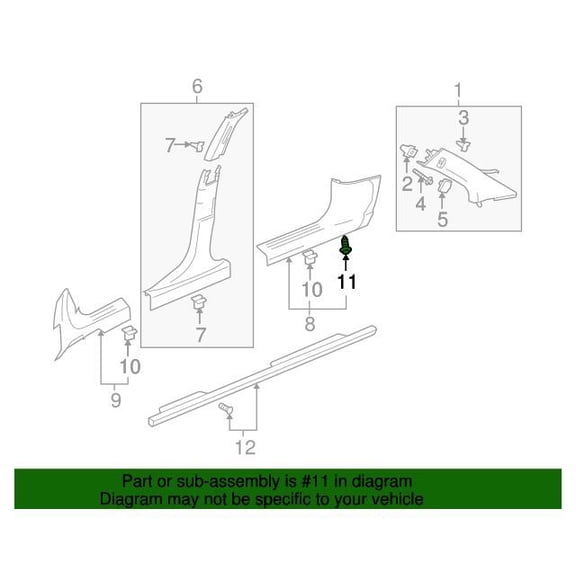 GM 25639958 Retainer-Qtr Upr T/Pnl