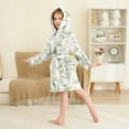 thumbnail image 2 of FORMRS Niños Bathrobe Unisex Hooded Robe Soft Plush Pajamas Sleepwear, Size 10-12T, Watercolor Forest Animals, 2 of 7