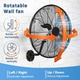 thumbnail image 6 of UrbanSync  20" Wall Mount Fan, 3-speed High Velocity Oscillating Industrial Wall Fan, Commercial or Residential for Warehouse, Greenhouse, Workshop, Patio, Basement, Black, ETL Listed, 6 of 6