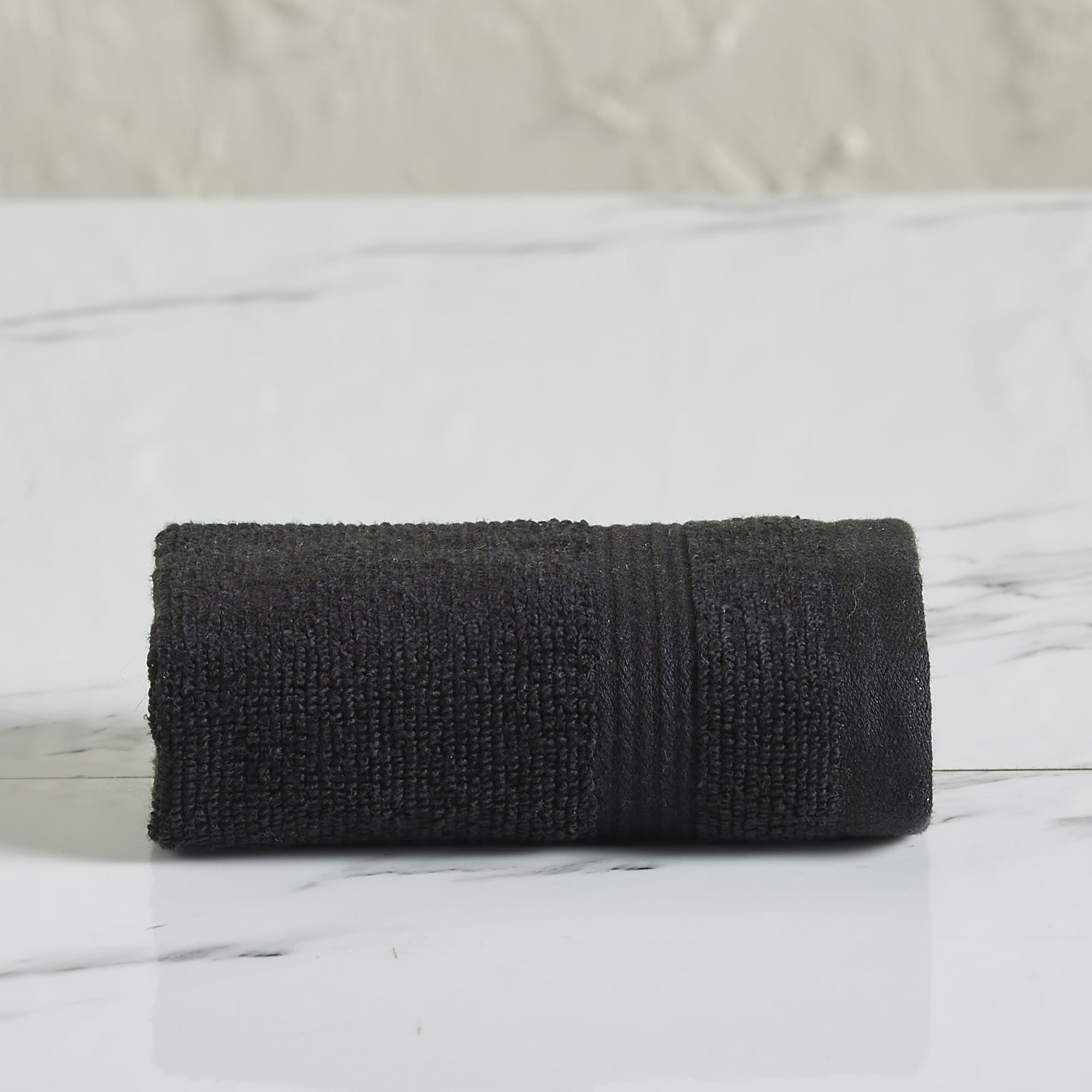 Mainstays Performance Solid Washcloth, 12" x 12", Black