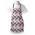 thumbnail image 4 of Japanese Cat Apron, Items Maneki Neko Geisha Fan Doodles Pattern, Unisex Kitchen Bib with Adjustable Neck for Cooking Gardening, Adult Size, Jadegrün Rosa, by Ambesonne, 4 of 4